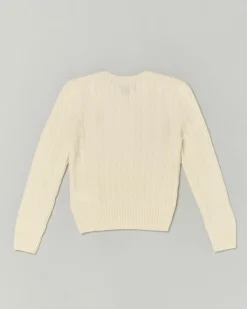 Maglia Ralph Lauren avorio in lana e cachemire a trecce