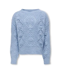 Maglia relaxed azzurra tricot traforato