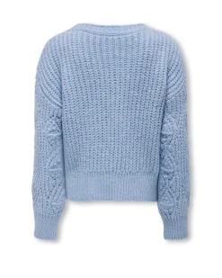 Maglia relaxed azzurra tricot traforato