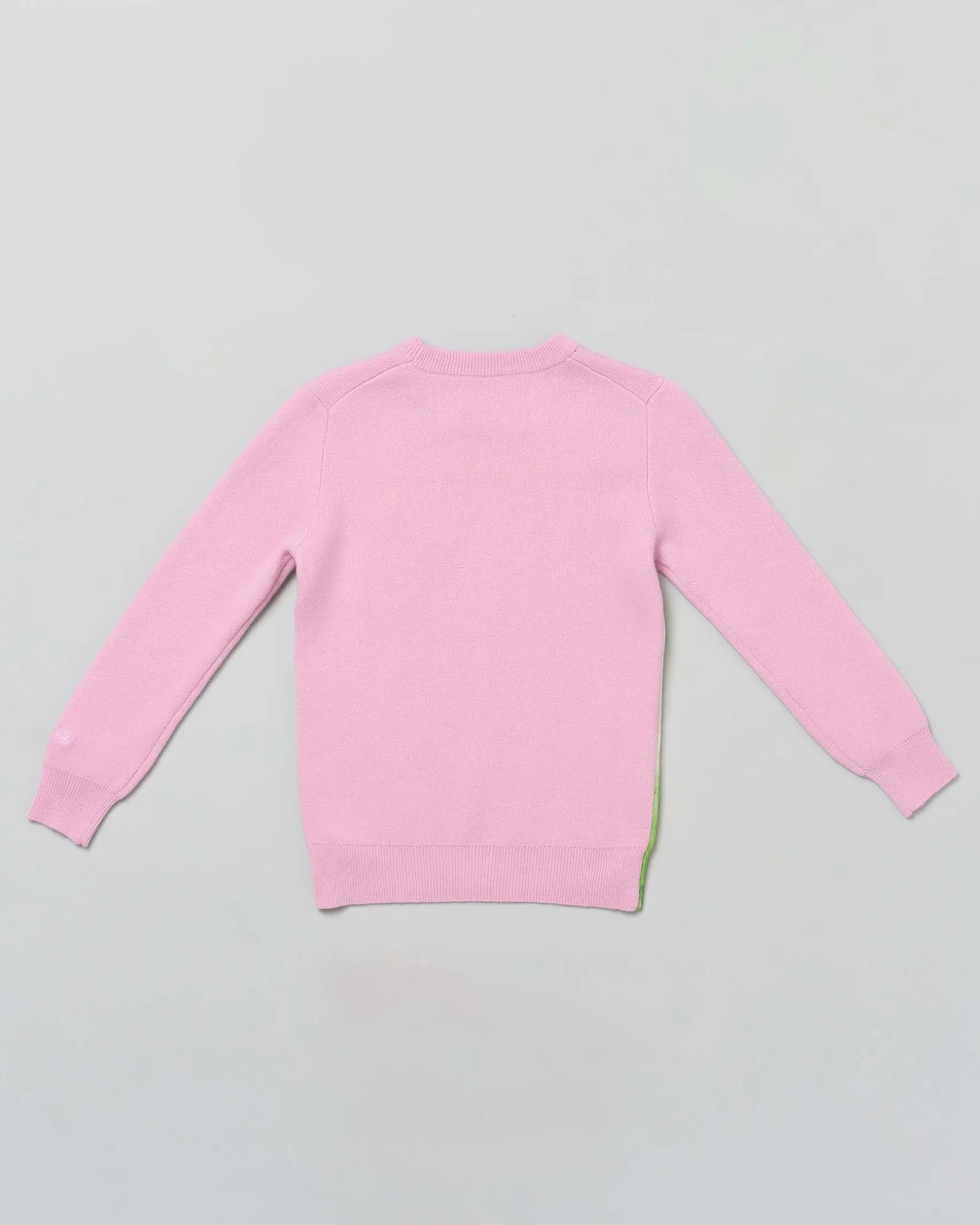 Maglia rosa MC2 Saint Barth girocollo in misto lana e cashmere con grafica cagnolino e scritta Freddo cane
