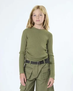 Maglia To be Too in misto viscosa e cashmere verde militare a coste