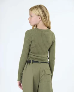 Maglia To be Too in misto viscosa e cashmere verde militare a coste