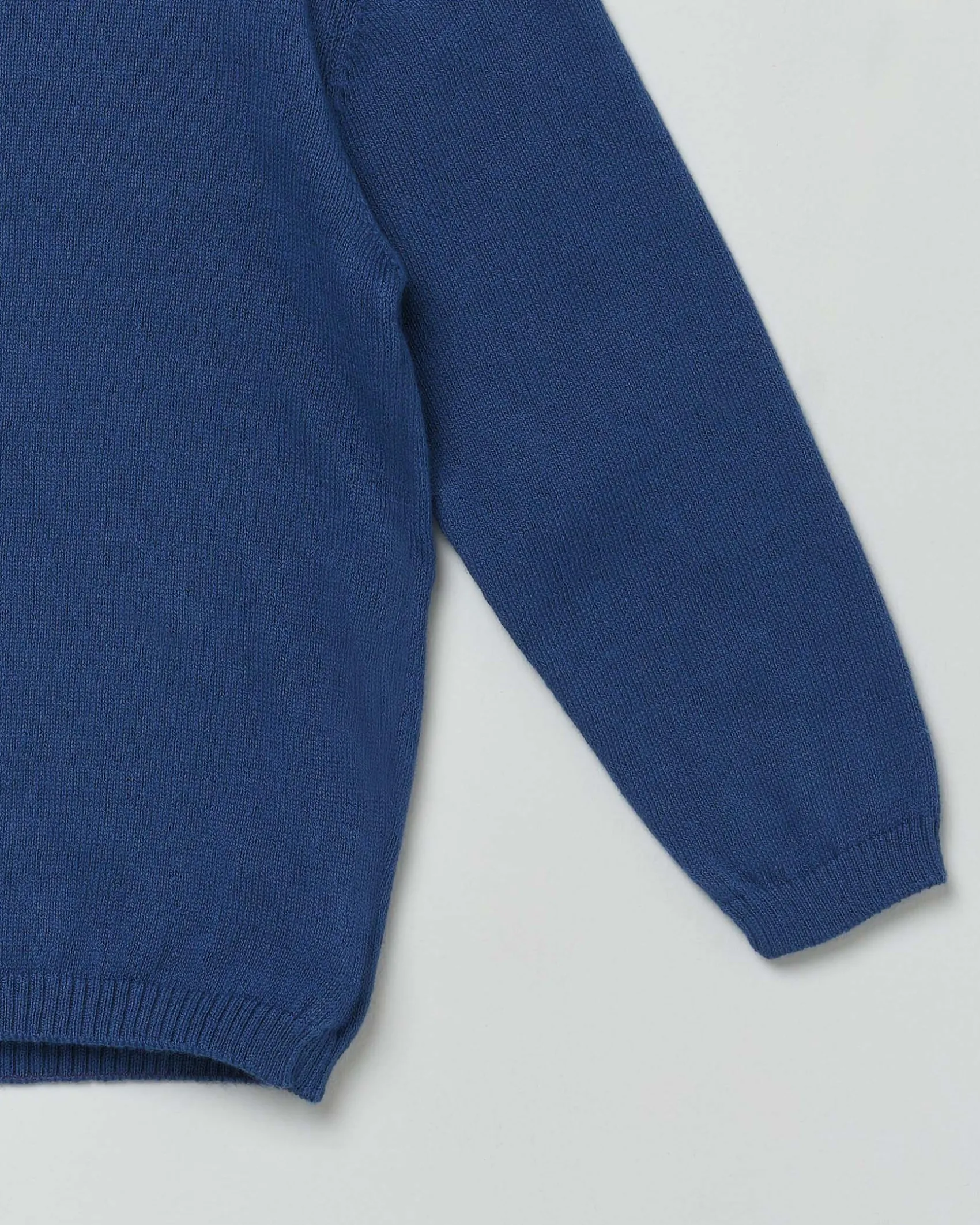Maglioncino blu girocollo in puro cotone