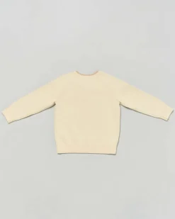 Maglioncino Calvin Klein avorio in cotone con logo monogram beige
