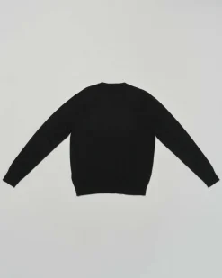 Maglioncino Dsquared2 nero in lana con scritta logo rossa e bianca