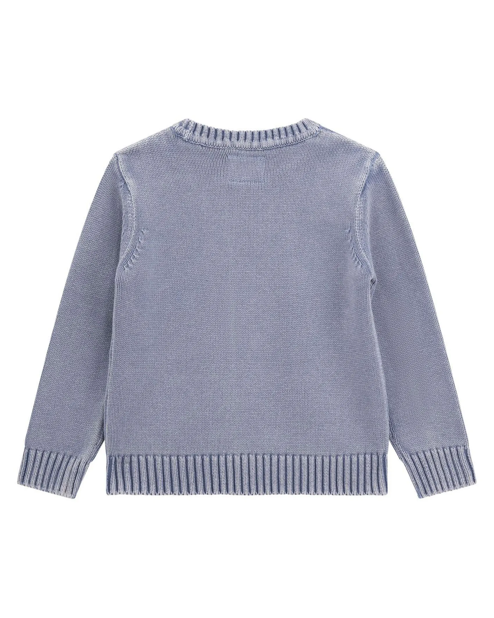 Maglioncino Guess azzurro delavé in puro cotone con maxi logo