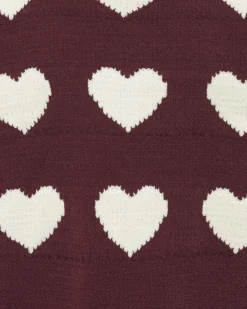 Maglioncino Kids Only bordeaux con cuori jaquard bianchi
