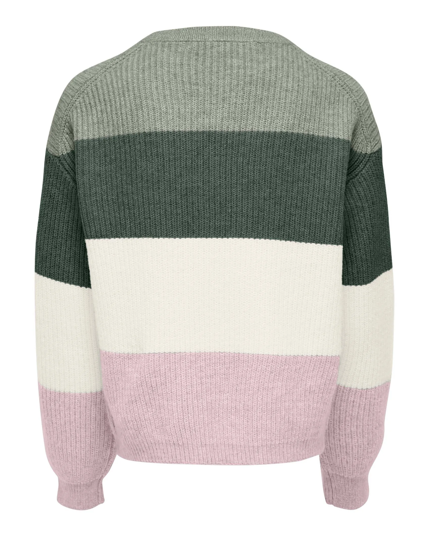 Maglioncino Kids Only color block verde e rosa costine