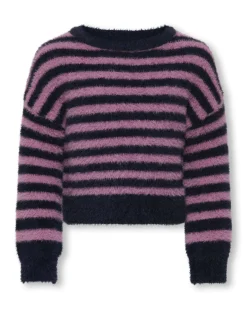 Maglioncino Kids Only pelosetto a righe blu e rosa