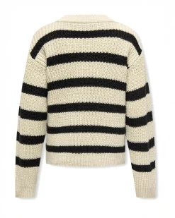 Maglioncino Kids Only tricot a righe avorio e blu