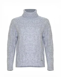 Maglione dolcevita Kocca grigio a trecce