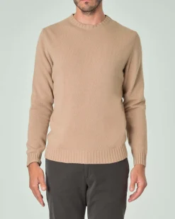 Maglione girocollo Ashki.i cammello in misto lana e cachemire finezza 7