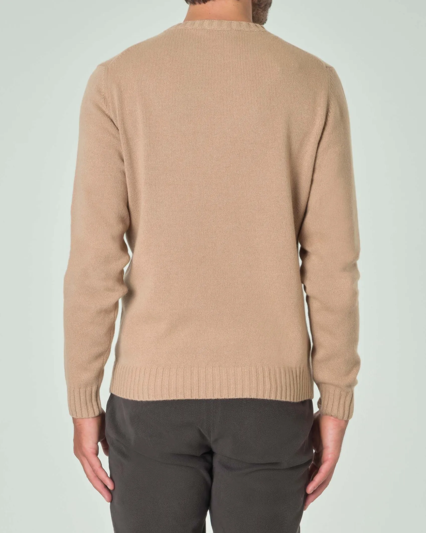 Maglione girocollo Ashki.i cammello in misto lana e cachemire finezza 7