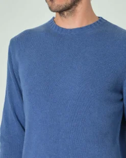 Maglione girocollo Ashki.i avio in misto lana e cachemire finezza 7