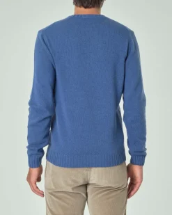 Maglione girocollo Ashki.i avio in misto lana e cachemire finezza 7