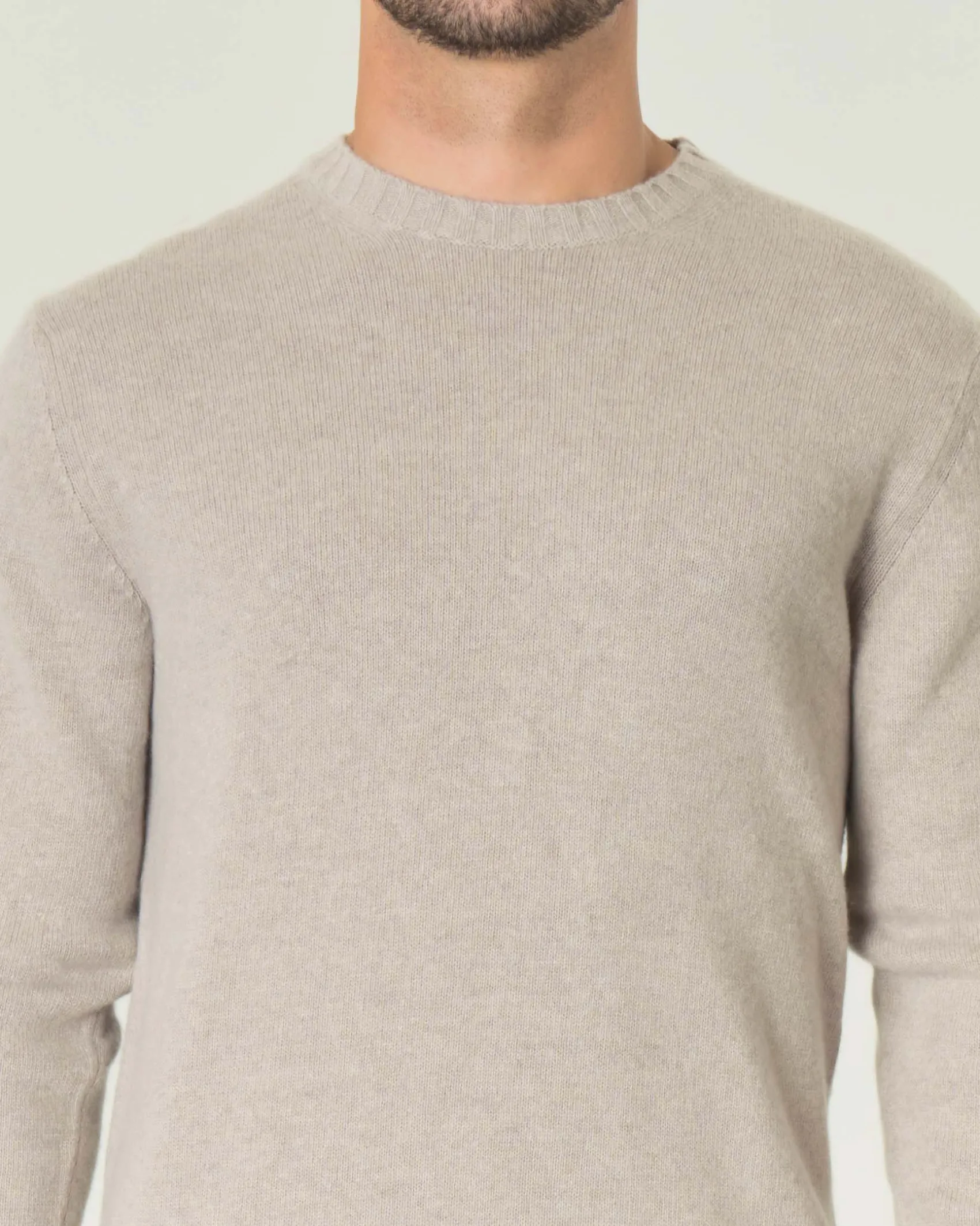 Maglione girocollo Ashki.i beige in misto lana e cachemire finezza 7