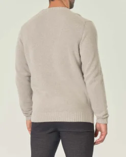 Maglione girocollo Ashki.i beige in misto lana e cachemire finezza 7