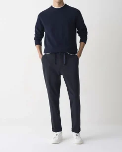 Maglione girocollo Colmar Originals blu in lambswool di misto lana
