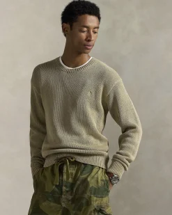 Maglione girocollo Polo Ralph Lauren beige tinto in capo