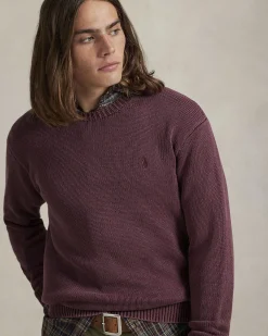 Maglione girocollo Polo Ralph Lauren bordeaux tinto in capo