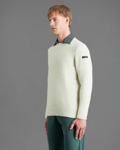 Maglione girocollo R.R.D. Bouclè Round Knit color panna