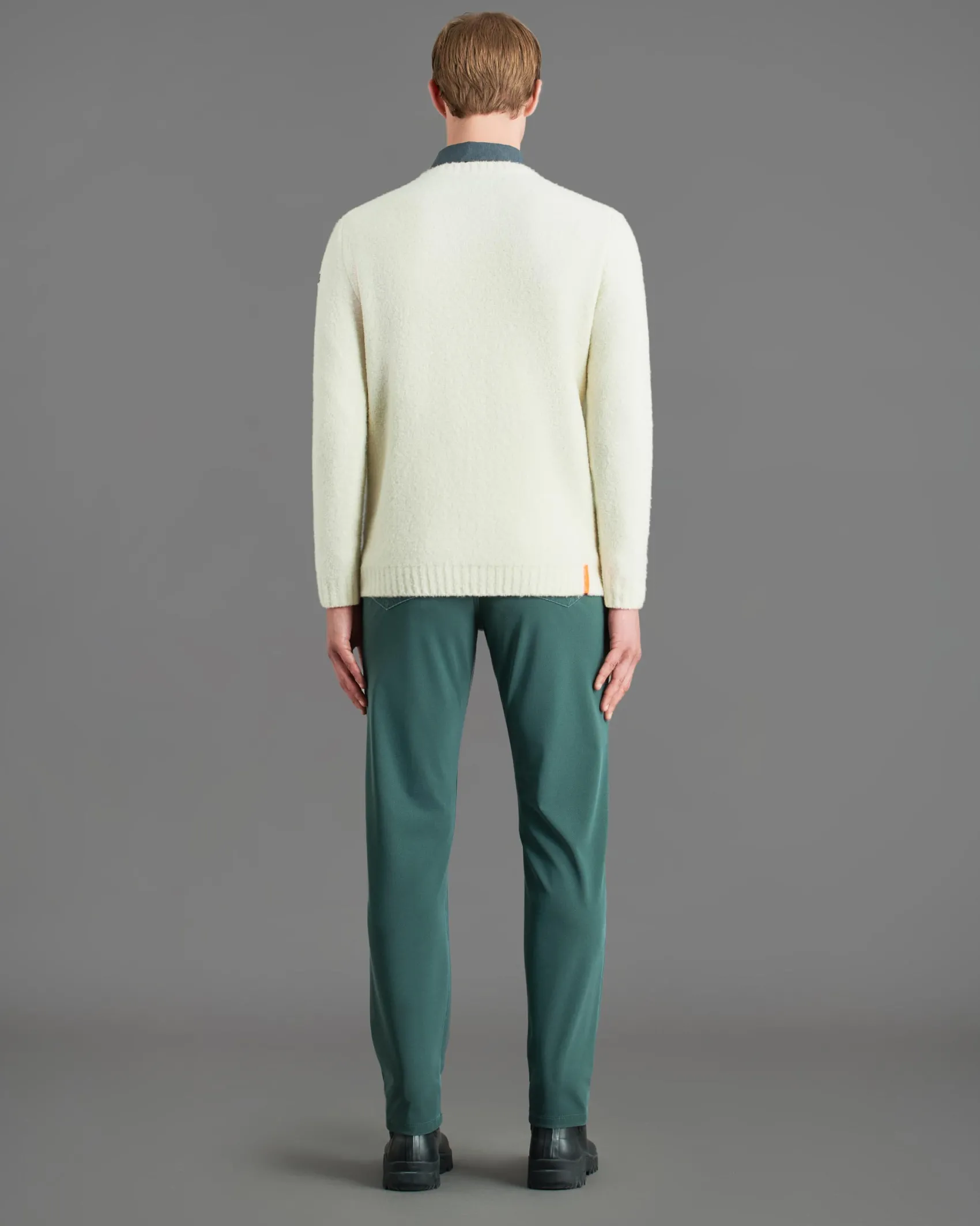 Maglione girocollo R.R.D. Bouclè Round Knit color panna