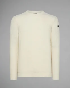 Maglione girocollo R.R.D. Bouclè Round Knit color panna