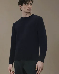Maglione girocollo R.R.D. Bouclè Round Knit blu
