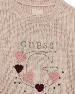 Maglione Guess in ciniglia rosa tricot