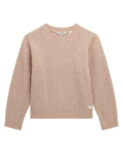 Maglione Guess rosa in ciniglia lavorato tricot