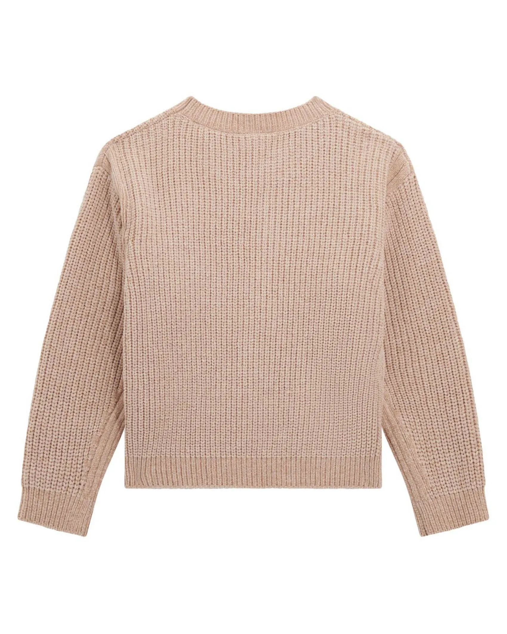 Maglione Guess rosa in ciniglia lavorato tricot