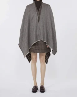 Mantella in lana reversibile Weekend Max Mara a fantasia check e spinato