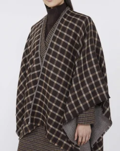 Mantella in lana reversibile Weekend Max Mara a fantasia check e spinato