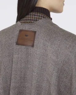 Mantella in lana reversibile Weekend Max Mara a fantasia check e spinato