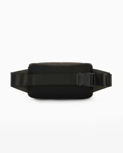 Marsupio Armani Exchange nero in similpelle martellata con logo scritta in metallo
