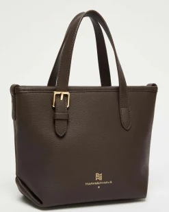 Mini borsa a mano Emme Marella in similpelle martellata marrone con tracolla removibile