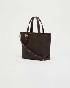 Mini borsa a mano Emme Marella in similpelle martellata marrone con tracolla removibile