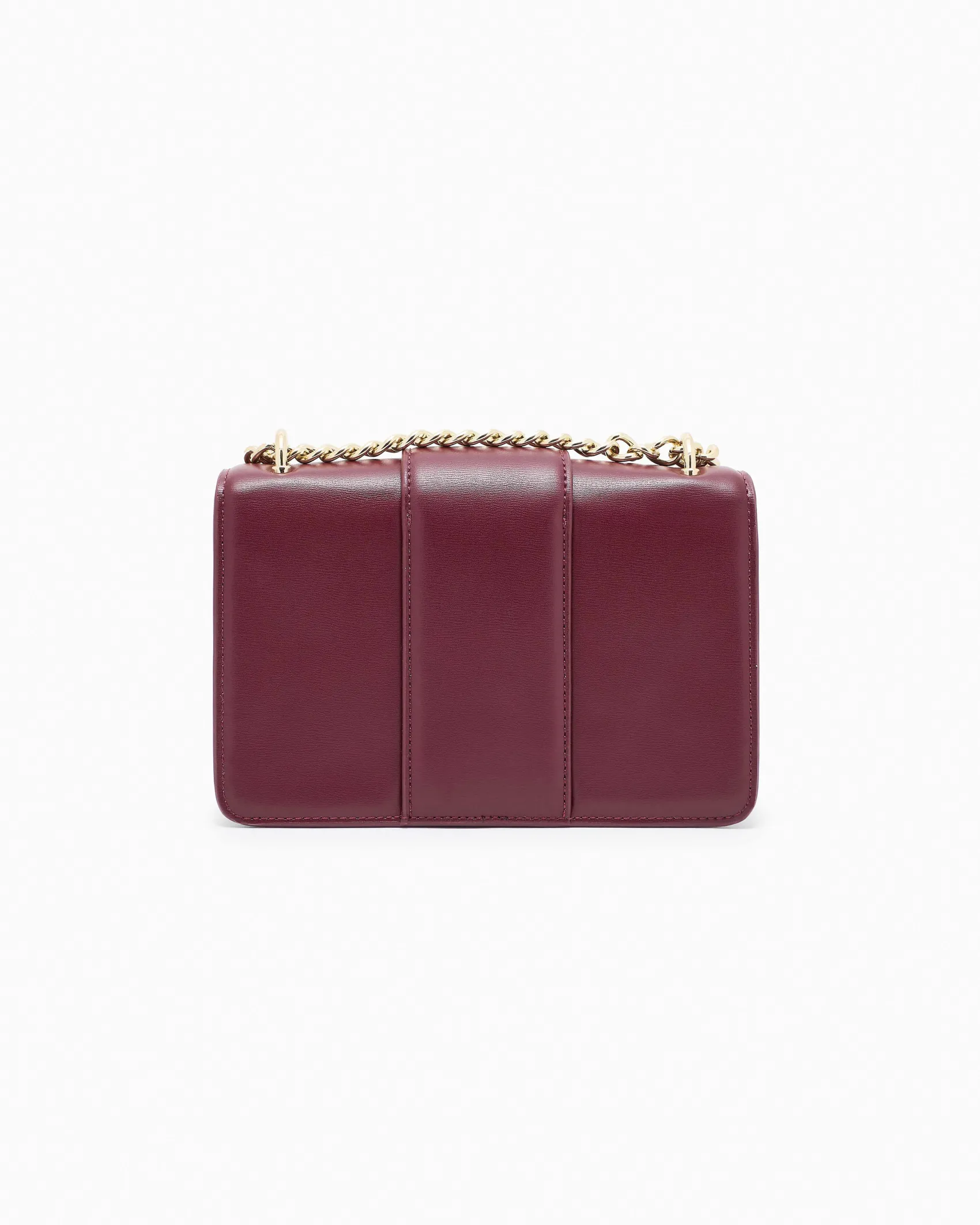Mini borsa a tracolla Armani Exchange bordeaux in similpelle con catena dorata