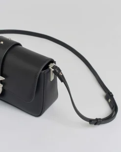 Mini Love Bag One Slouchy Pinko marrone in pelle liscia con fibbia Love Birds dorata