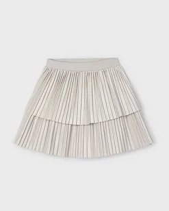 Mini Mayoral gonna beige plisettata a balze