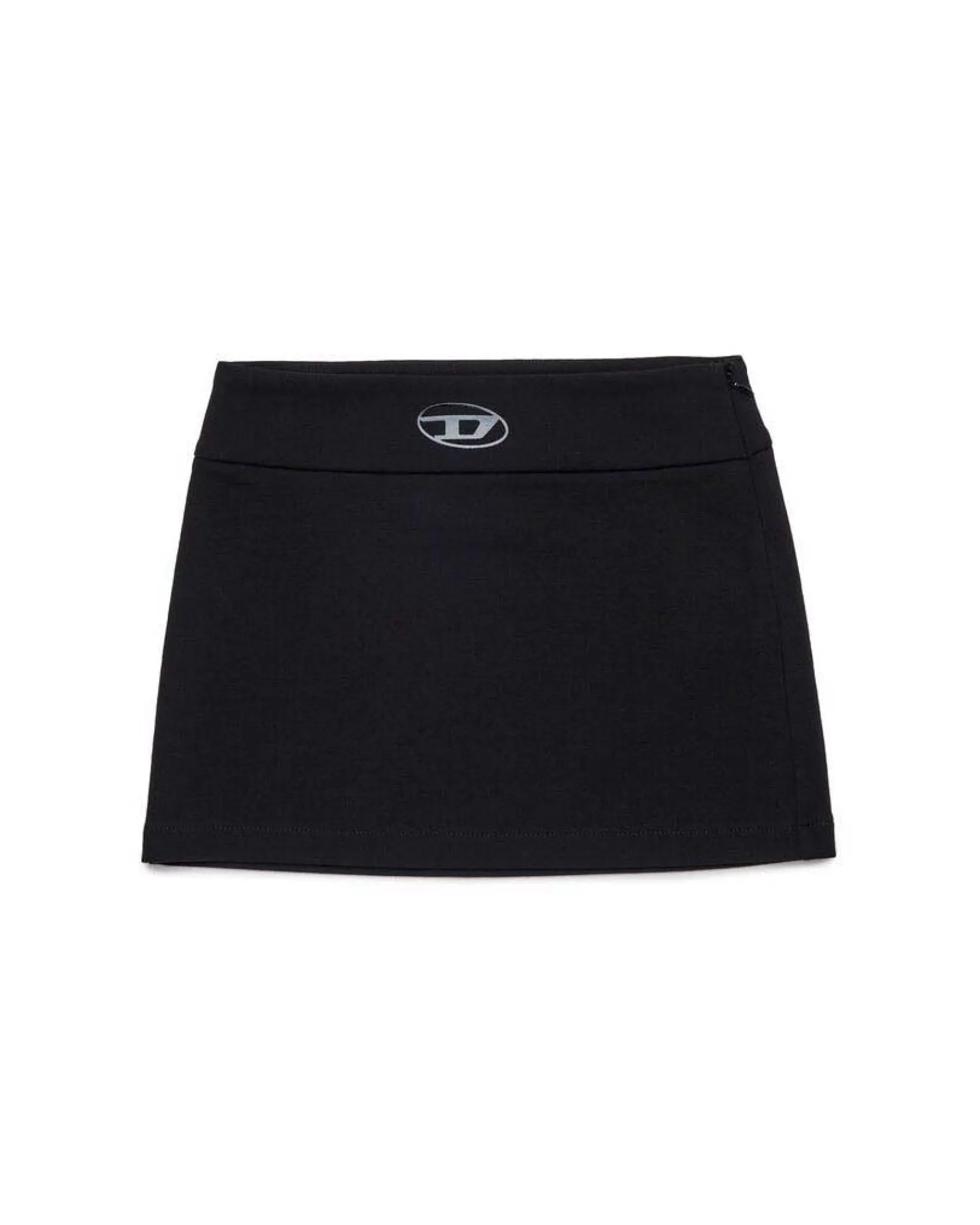 Minigonna Diesel nera in misto viscosa stretch