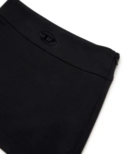 Minigonna Diesel nera in misto viscosa stretch