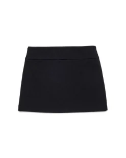 Minigonna Diesel nera in misto viscosa stretch