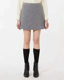 Minigonna grigio antracite Weekend Max Mara iersey di lana cotta