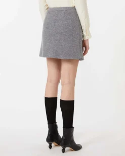 Minigonna grigio antracite Weekend Max Mara iersey di lana cotta