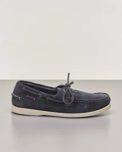 Mocassino da barca Portland in pelle scamosciata blu
