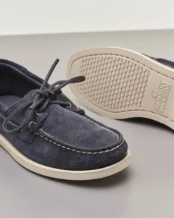 Mocassino da barca Portland in pelle scamosciata blu