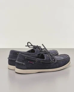 Mocassino da barca Portland in pelle scamosciata blu