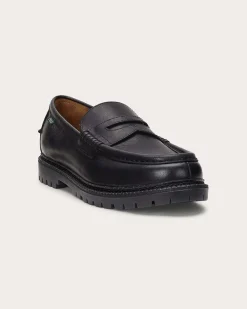 Mocassino Polo Ralph Lauren Penny loafer Jett nero in pelle