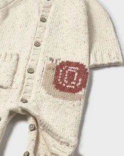 Pagliaccetto Mayoral tricot color avorio con chiocciola
